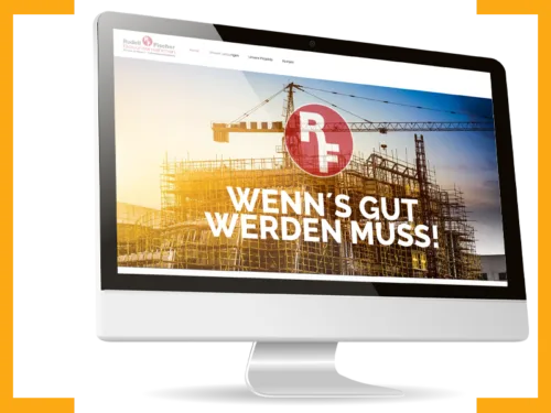 Website-Referenz für ein Bauunternehmen mit starkem Hero-Motiv und klarer Botschaft