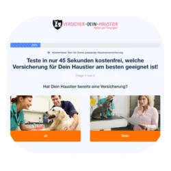 Haustierversicherungs-Funnel mit Ja-Nein-Entscheidung und Angebotsqualifizierung